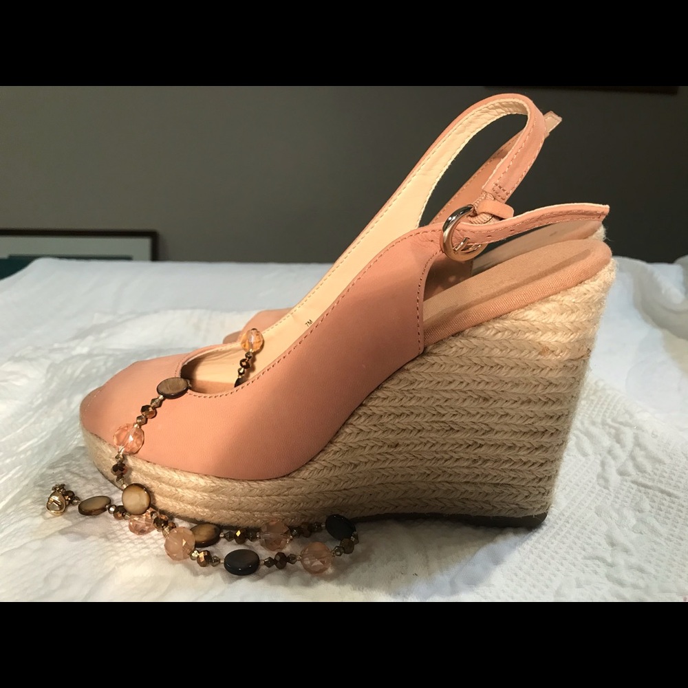 Wedge open toe sling back shoe by Nine West size 7